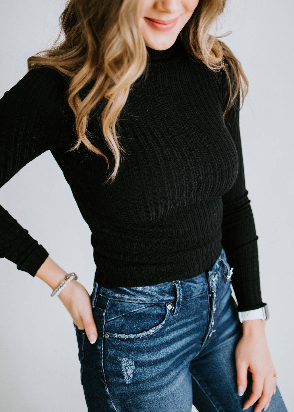 image of Mallory Ribbed Turtleneck Top FINAL SALE