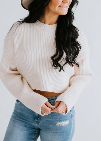 Tauri Mock Neck Crop Sweater FINAL SALE