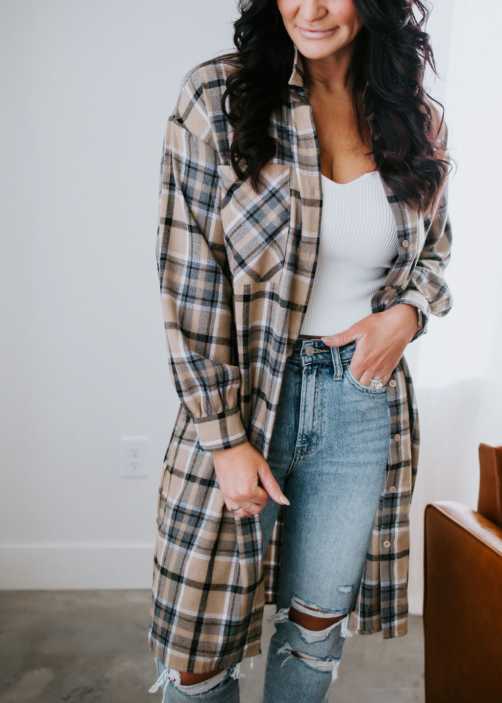 image of Baya Plaid Top