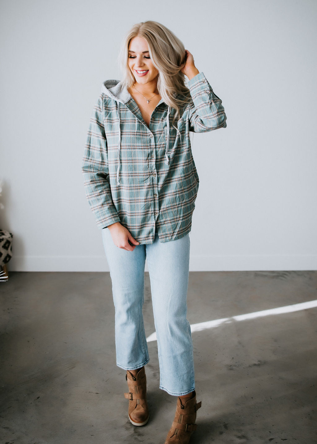 image of Darby Hooded Plaid