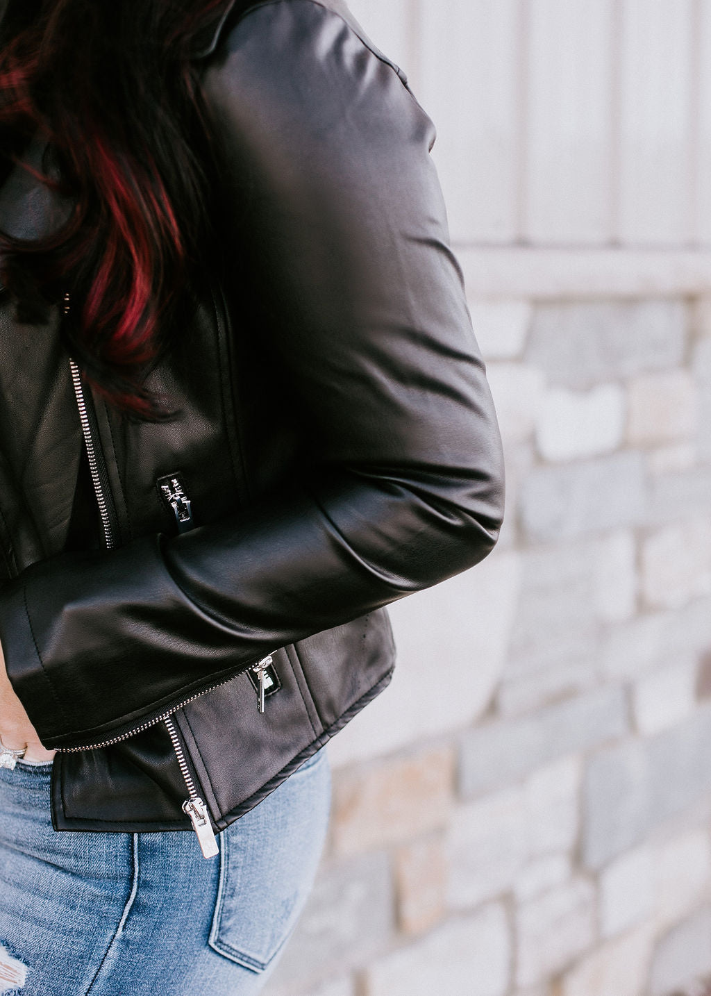 Carmichael Faux Leather Moto Jacket – Lauriebelles