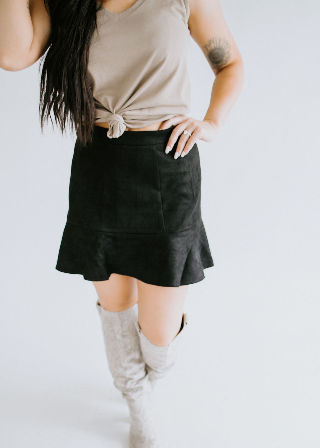 image of Cora Faux Suede Skirt FINAL SALE