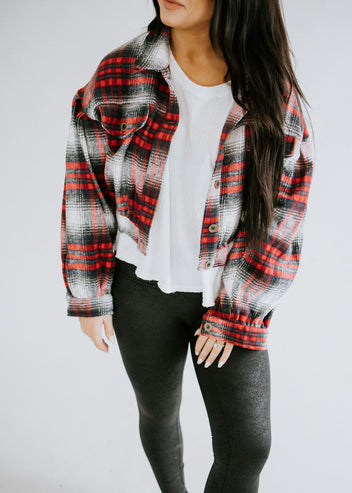 Enzo Cropped Plaid Shacket