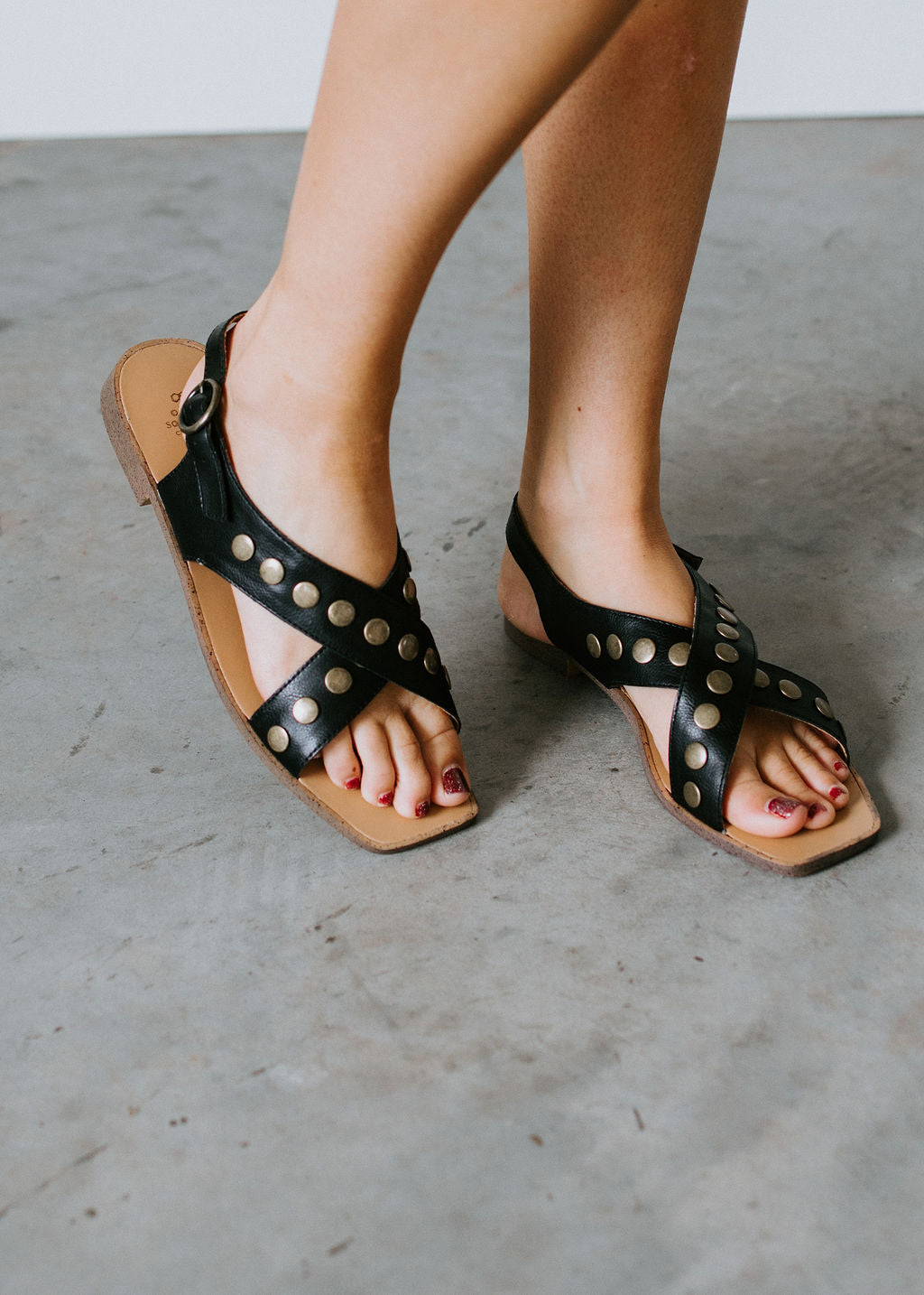 image of Renita Studded Cross Band Sandal