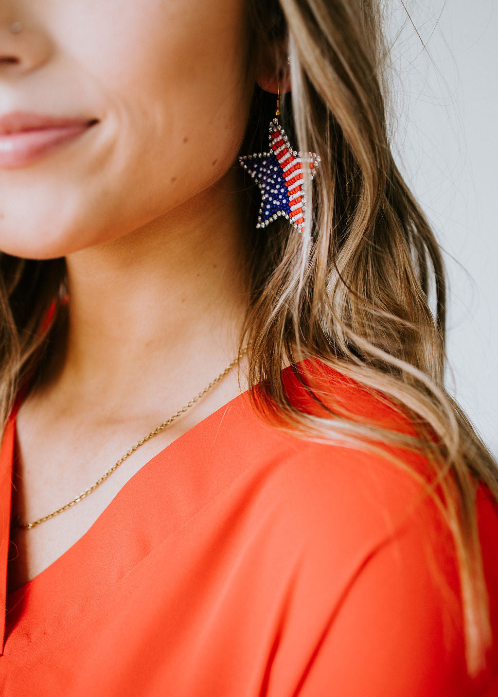 image of Liberty Beaded Star Earrings