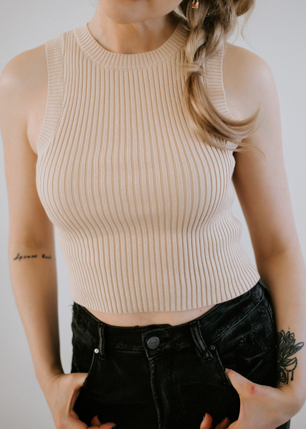 Roux Cropped Sweater Tank