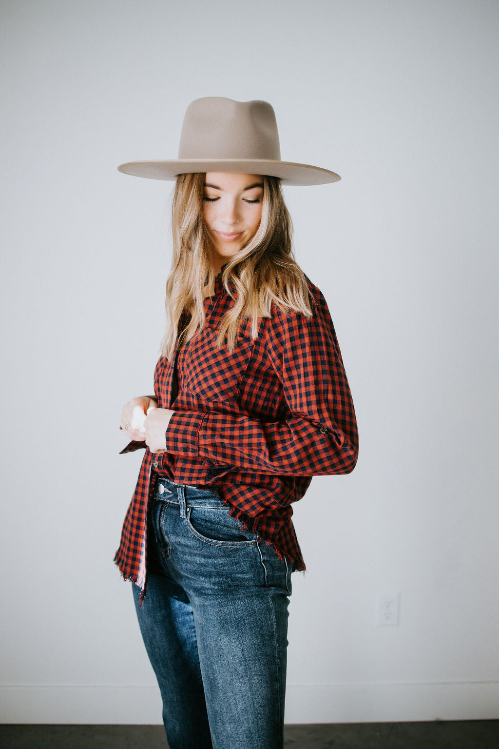 image of Kibby Button Up Plaid Top