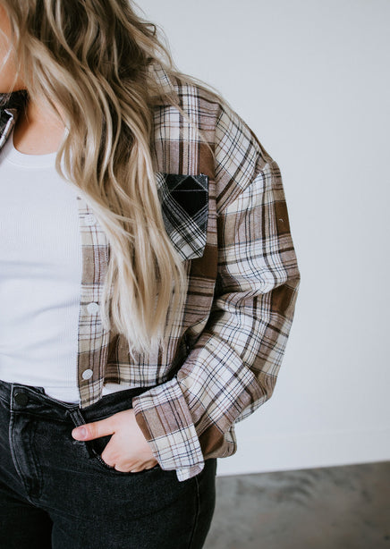 Sidney Cropped Plaid Top