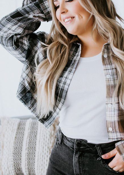 Sidney Cropped Plaid Top