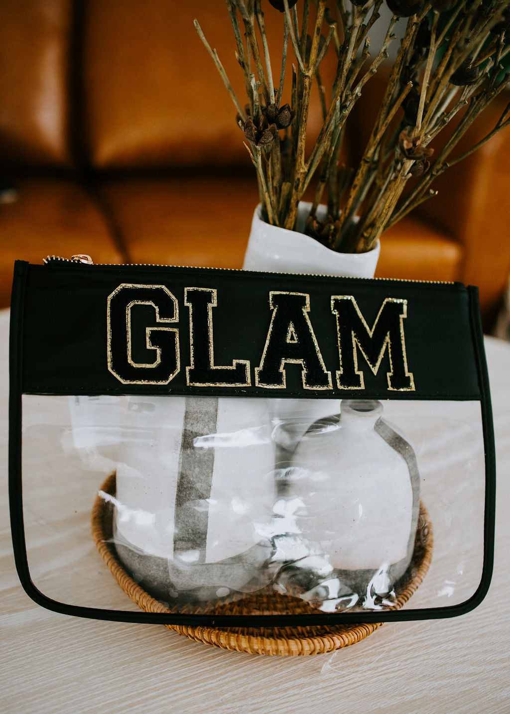 Glam Nylon Clear Pouch