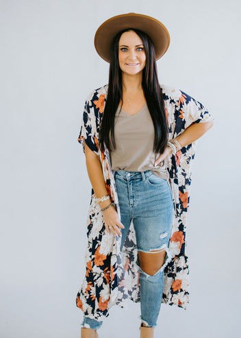 Sabrina Floral Print Kimono