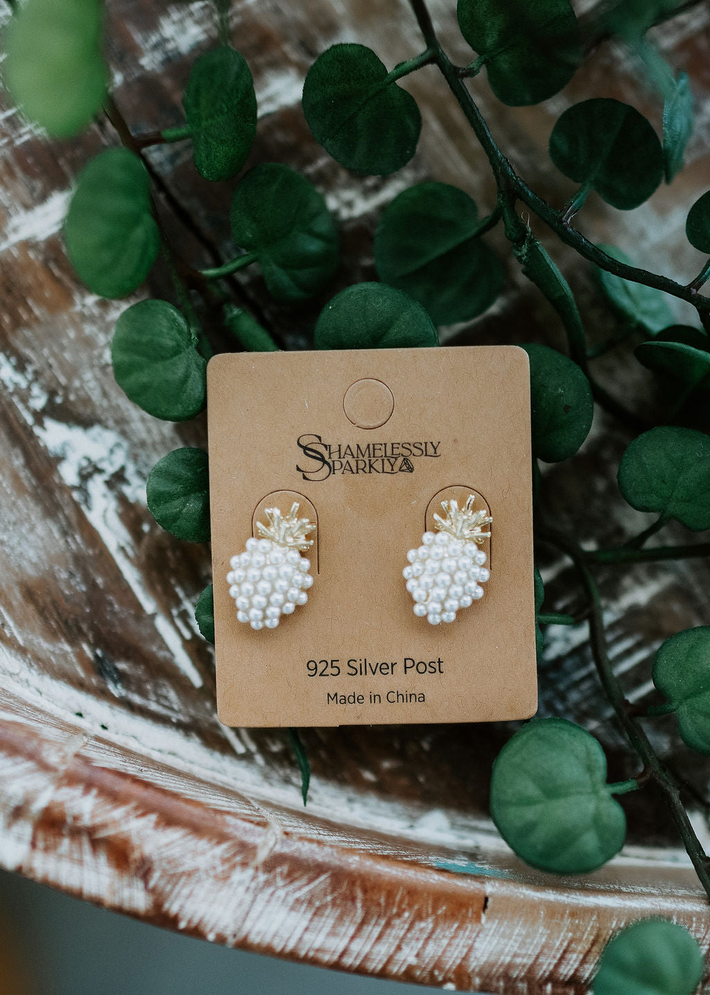 image of Pineapple Pearl Stud Earrings