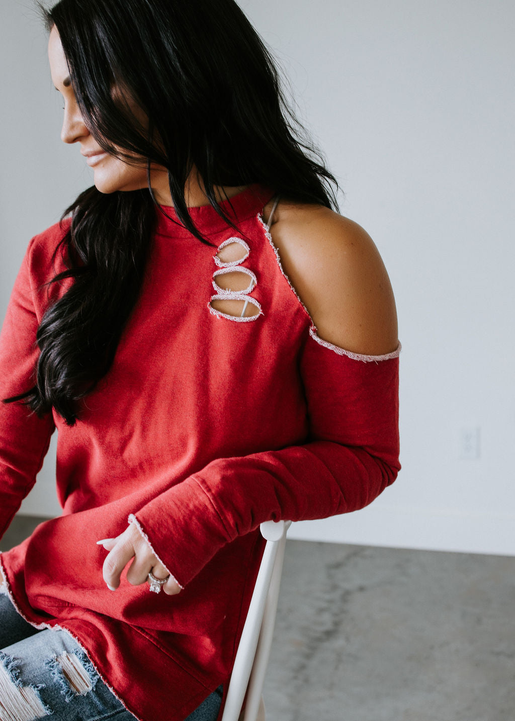 Monroe Cold Shoulder Sweatshirt by Chelsea DeBoer