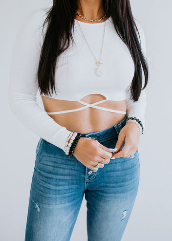 Serena Cut Out Detail Top FINAL SALE