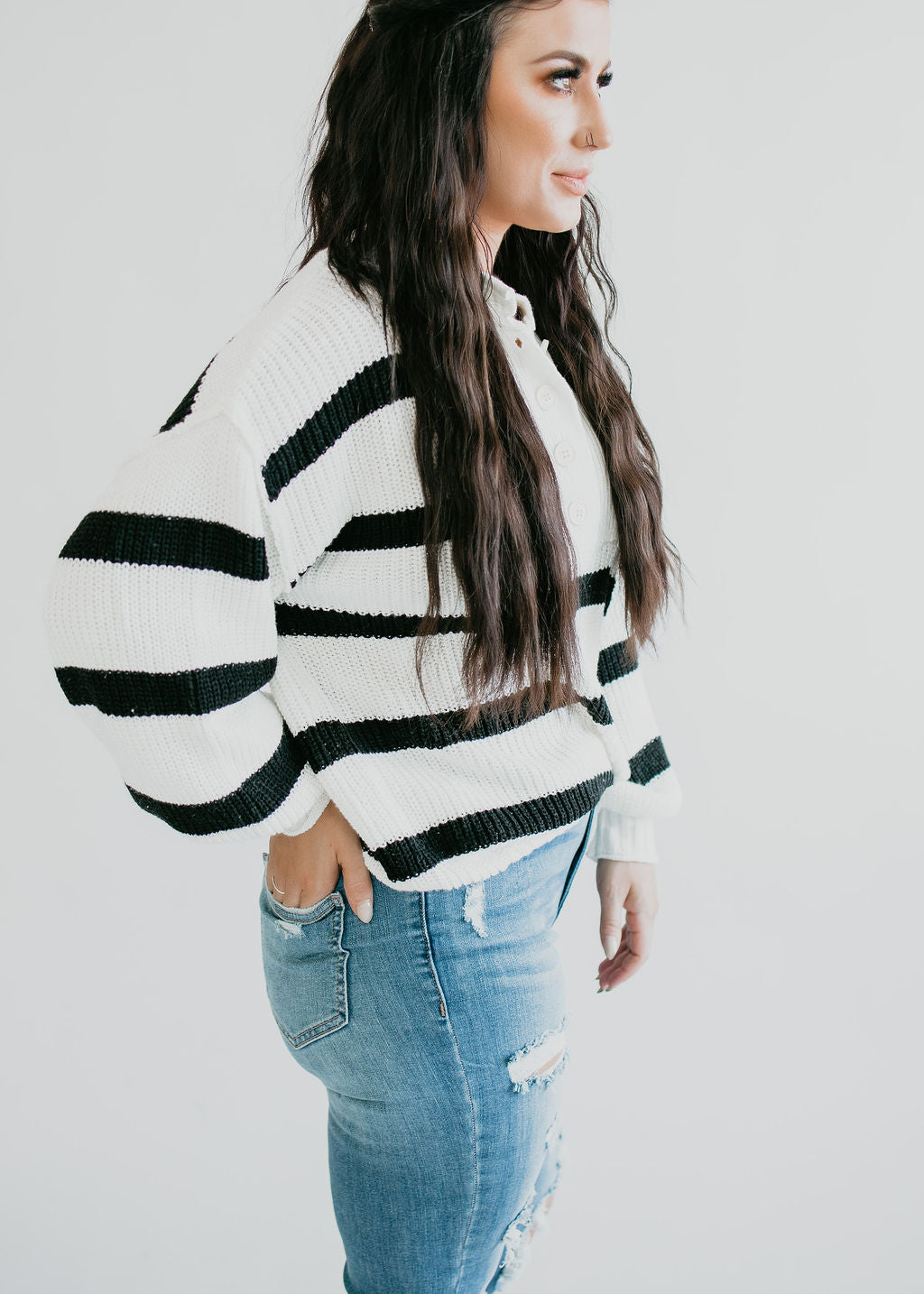 Nadine Striped Knit Sweater