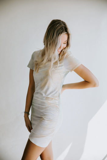 Dreamsicle Ruched Mini Dress FINAL SALE
