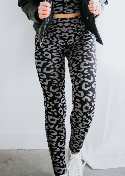 Girls black RI leopard print leggings 2 pack | River Island