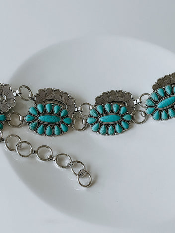 Western Style Concho Stone Belt