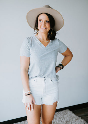 Josee Ribbed V-Neck Top