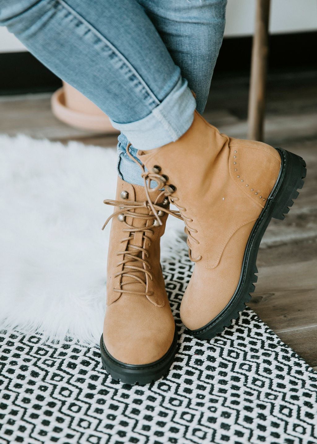 image of Jules Suede Combat Boot FINAL SALE