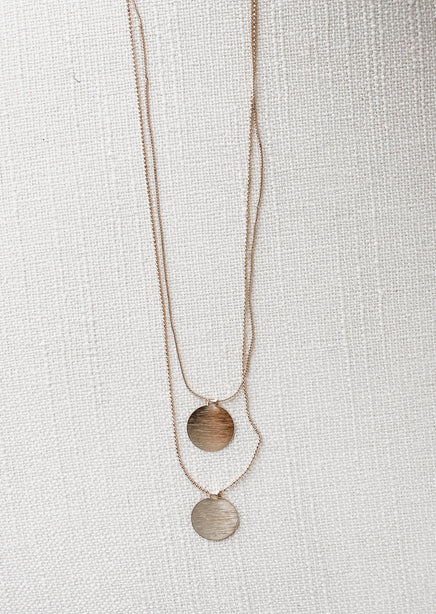Double Disc Layered Necklace
