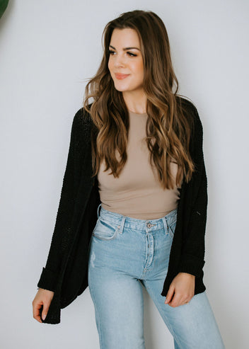 Classic Style Ribbed Cardigan