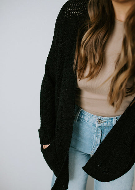 Classic Style Ribbed Cardigan