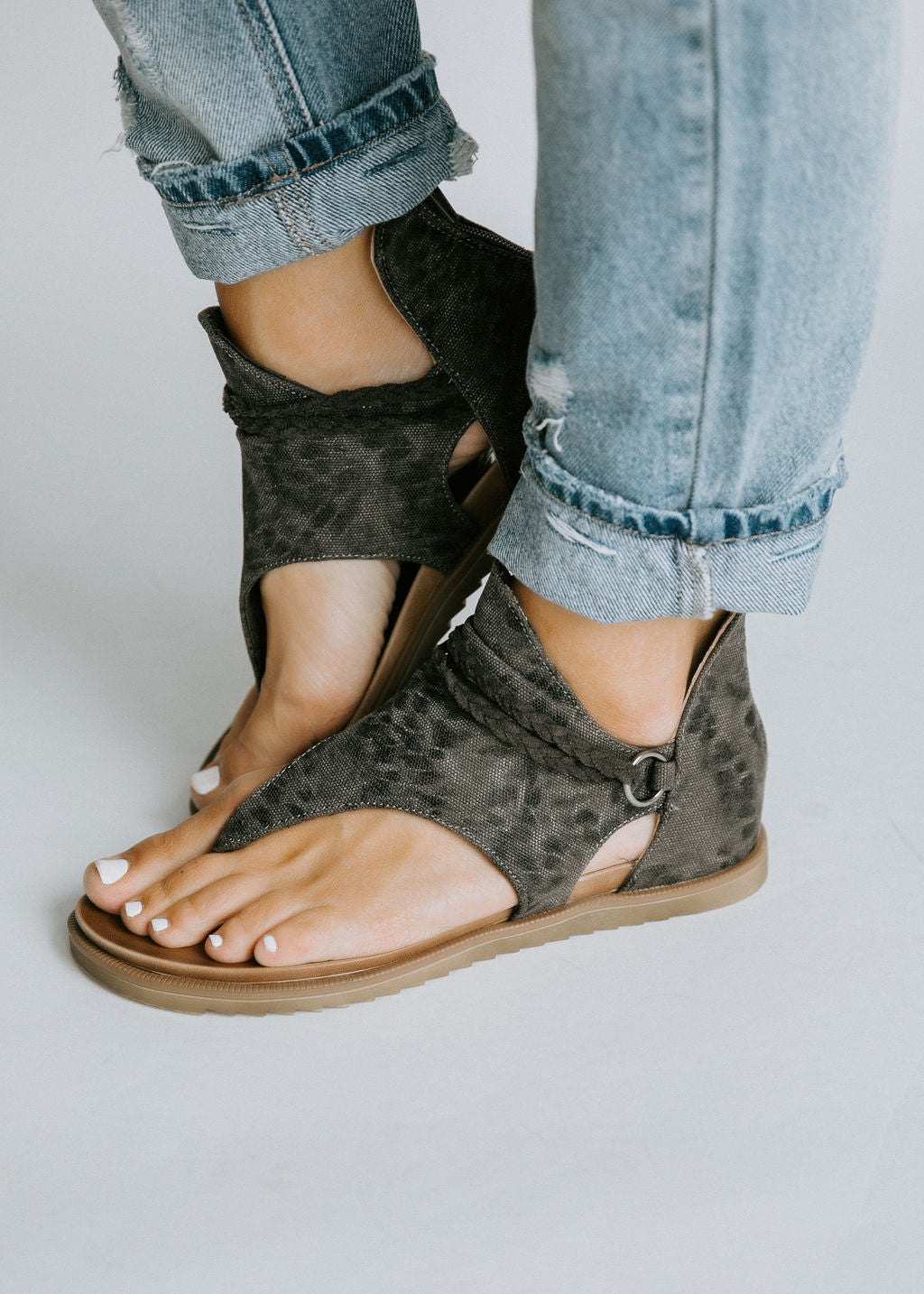Sariah Faded Leopard Print Sandals FINAL SALE