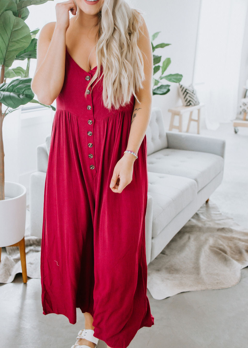 Can't Deny Button Down Jumpsuit