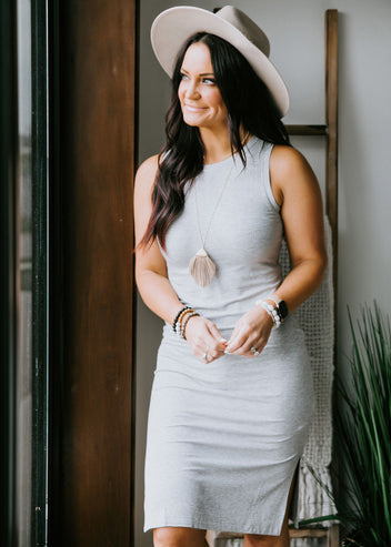 Seaview Ribbed Knit Midi Dress FINAL SALE
