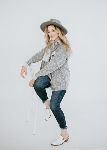 Take It Easy Oversized Fleece Shacket FINAL SALE
