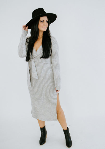 Sasha Cream Wrap Knit Sweater Dress | Lauriebelles Sasha Cream Wrap Knit Sweater Dress | Lauriebelles