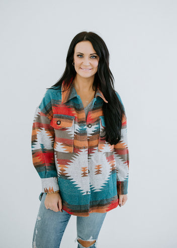 Deloria Western Print Shacket
