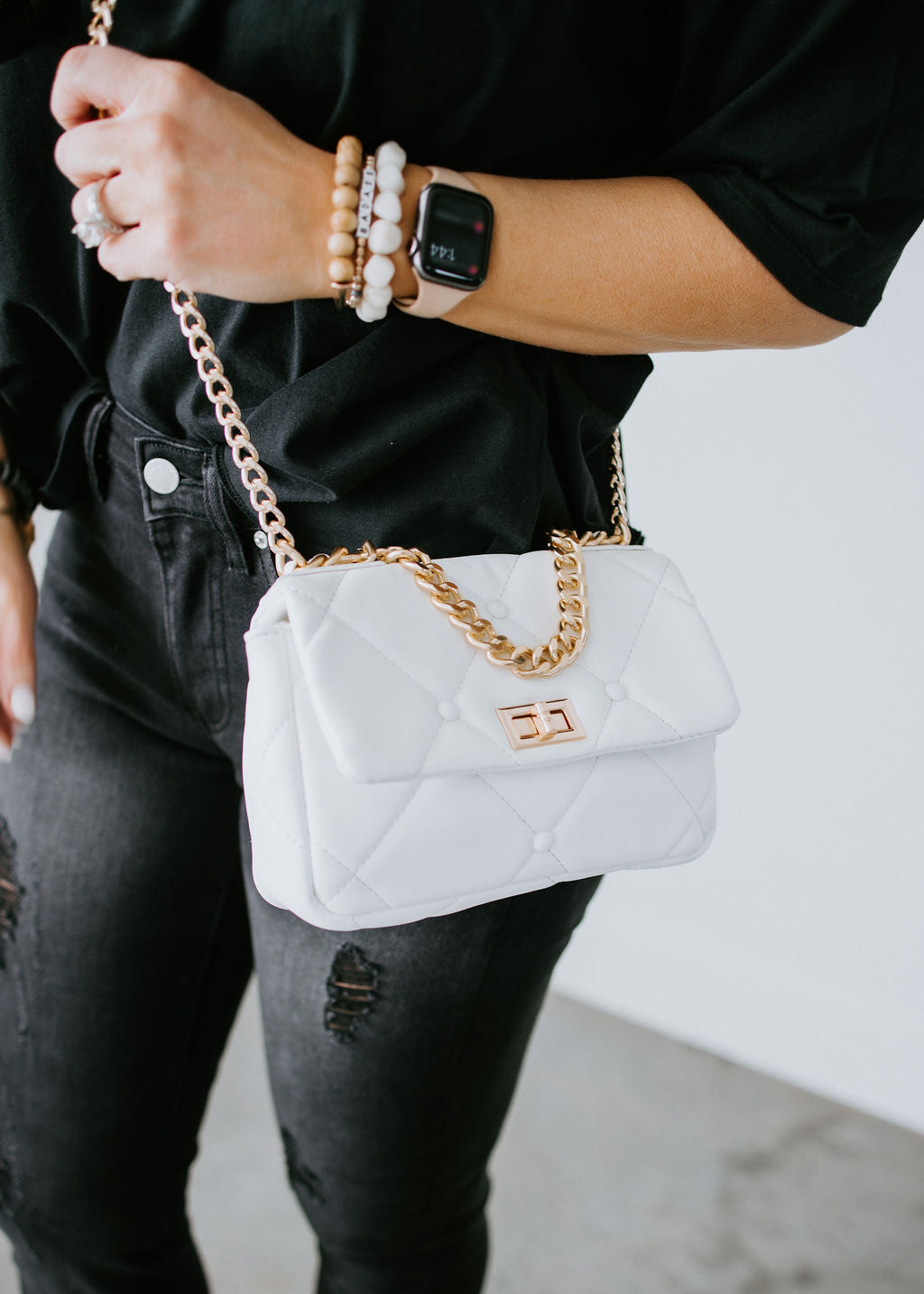Breaking Chains Quilted Shoulder Bag
