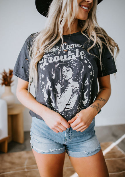 Here Comes Trouble Graphic Tee