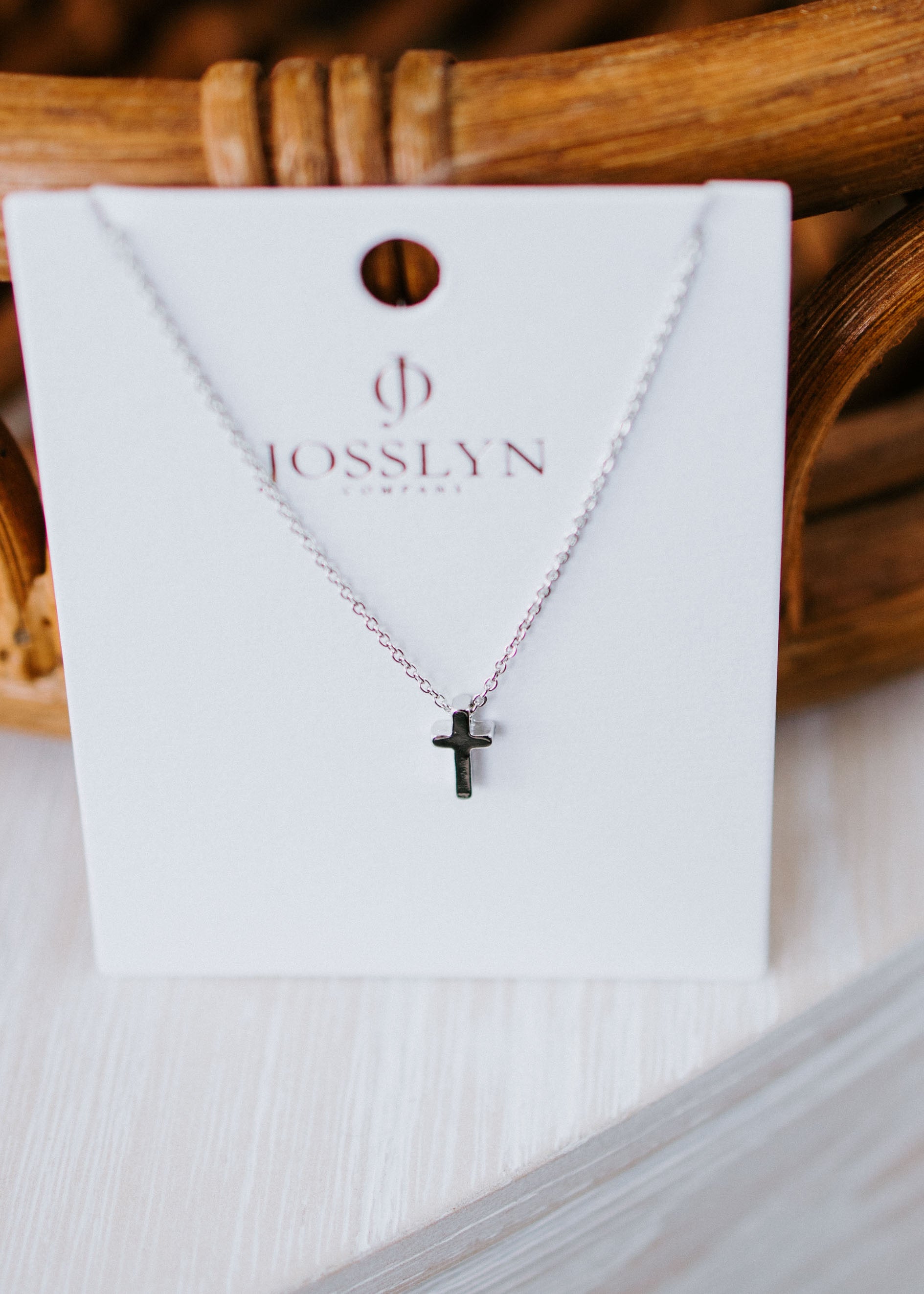 image of Mini Cross Charm Necklace