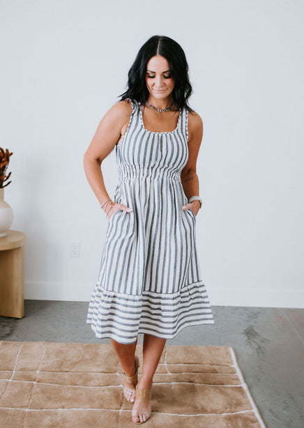 Larisa Striped Midi Dress