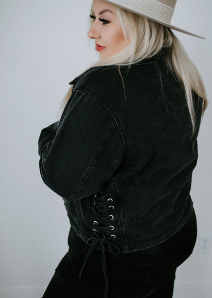 Asher Side Lace Denim Jacket by Chelsea DeBoer