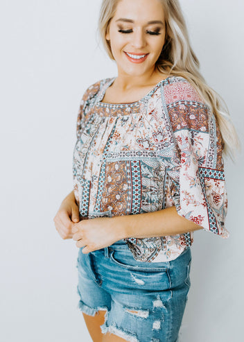 Sweet Attitude Patchwork Top