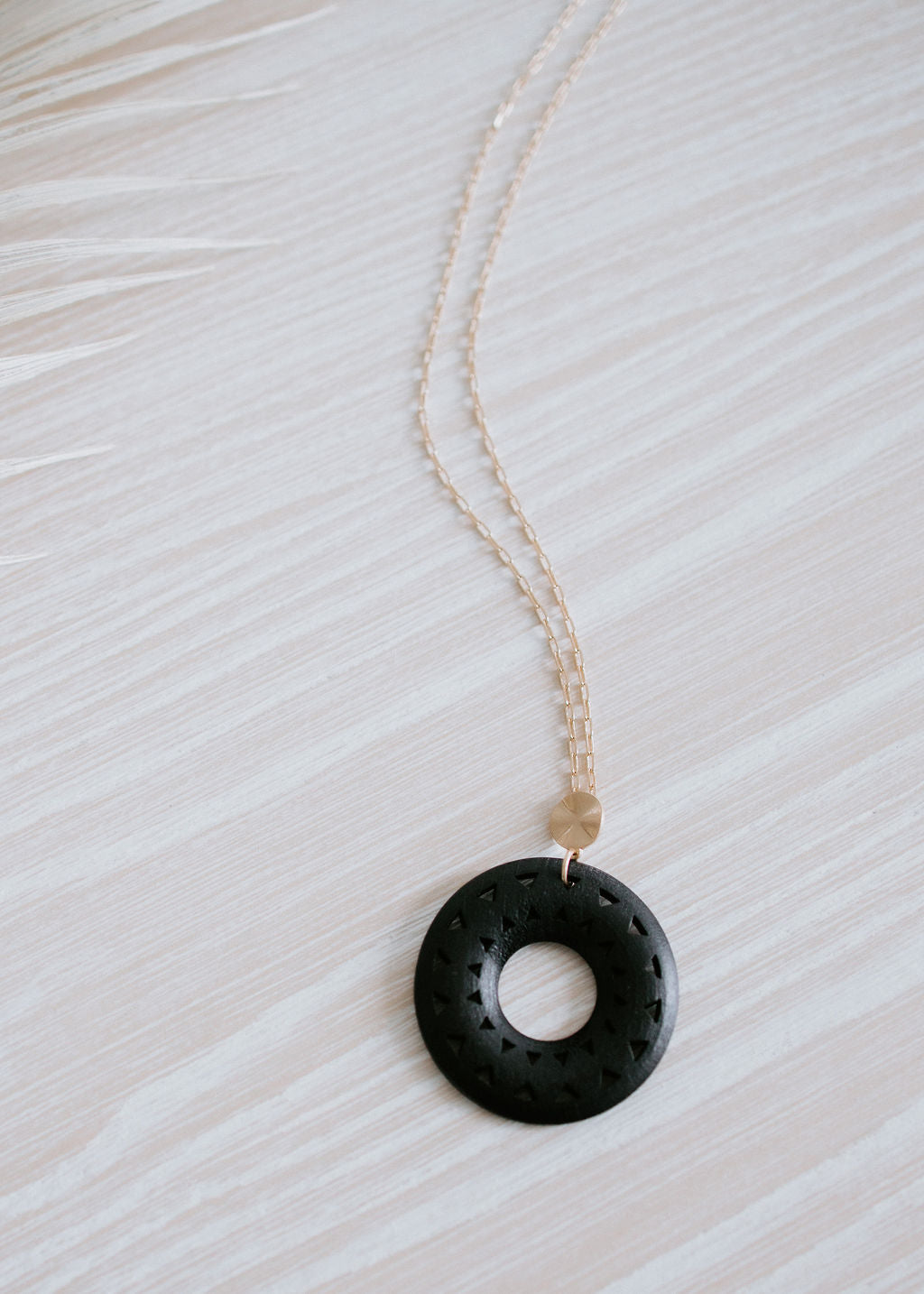 image of Kiara Wood Pendant Necklace