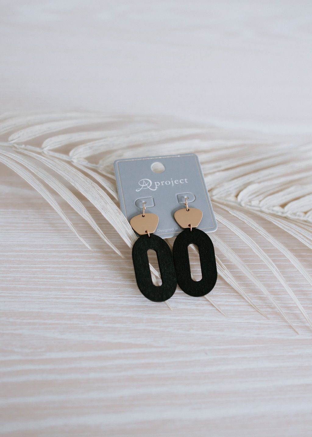 Rachelle Wood Oval Earrings