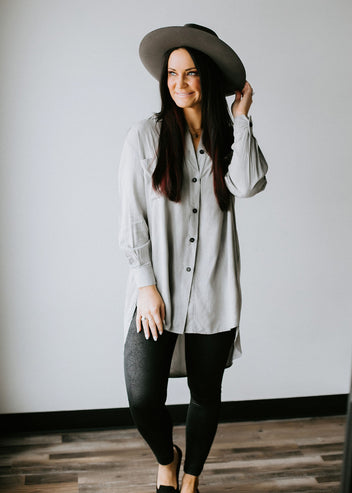 Breckynn Button Down High Low Shirt Dress