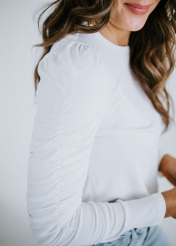 Sadie Ruched Puff Sleeve Top