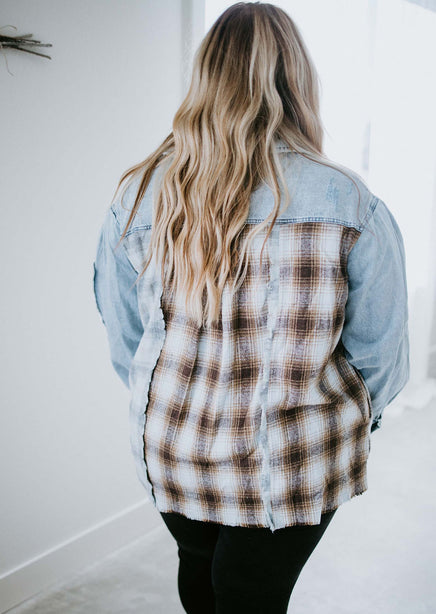 Well Plaid Denim Shacket