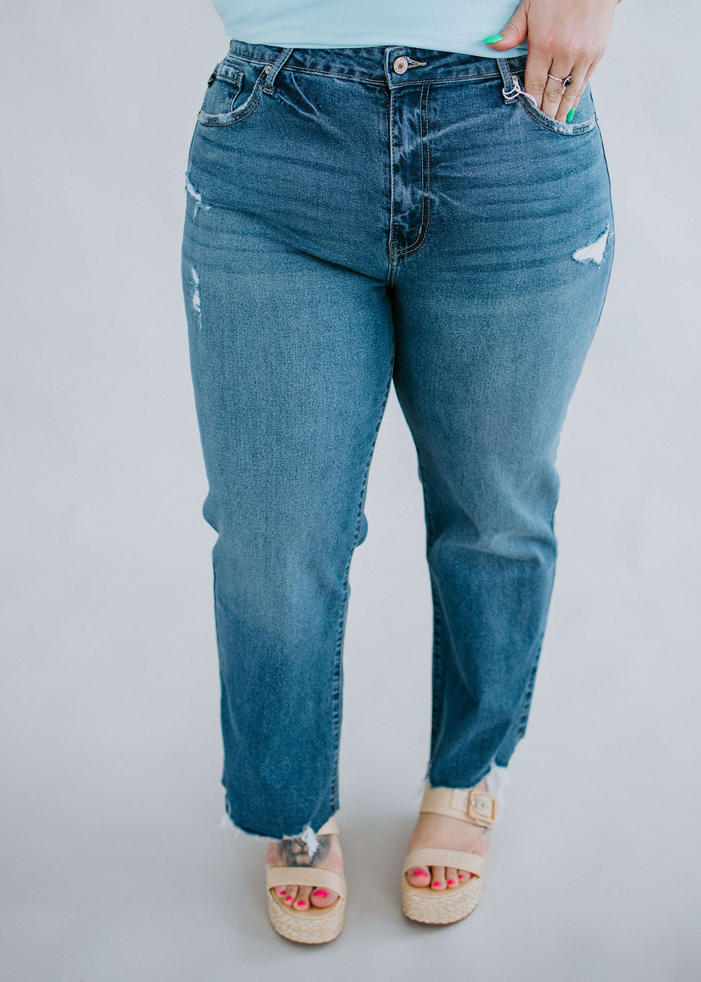 image of Curvy Athea Wide Leg Jeans