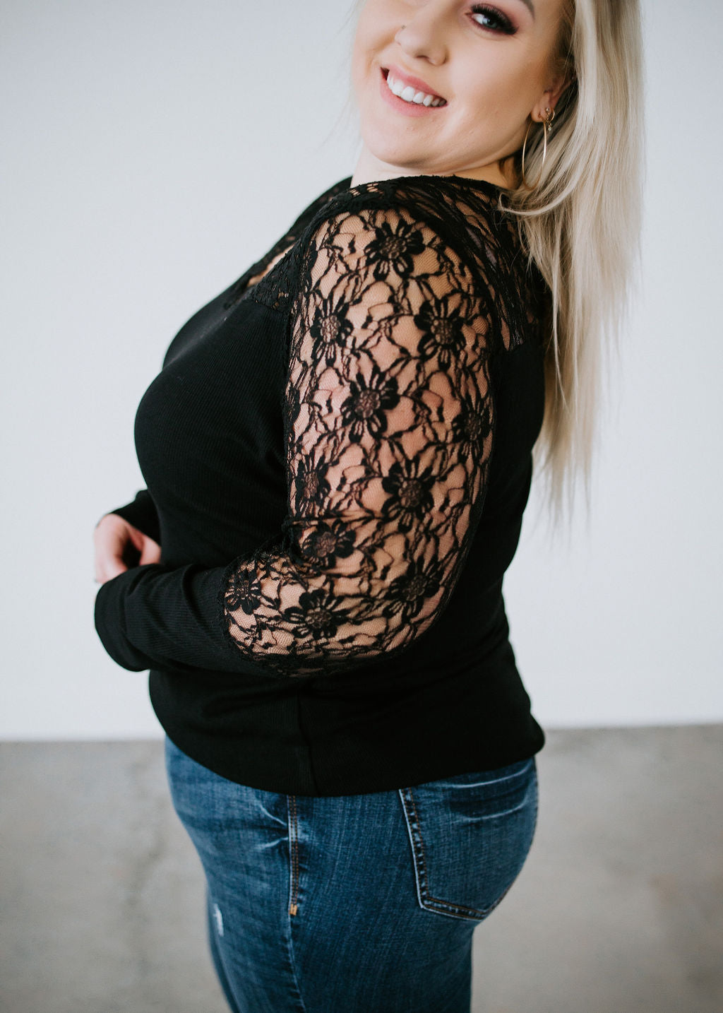 Amazing Allure Lace Contrast Top