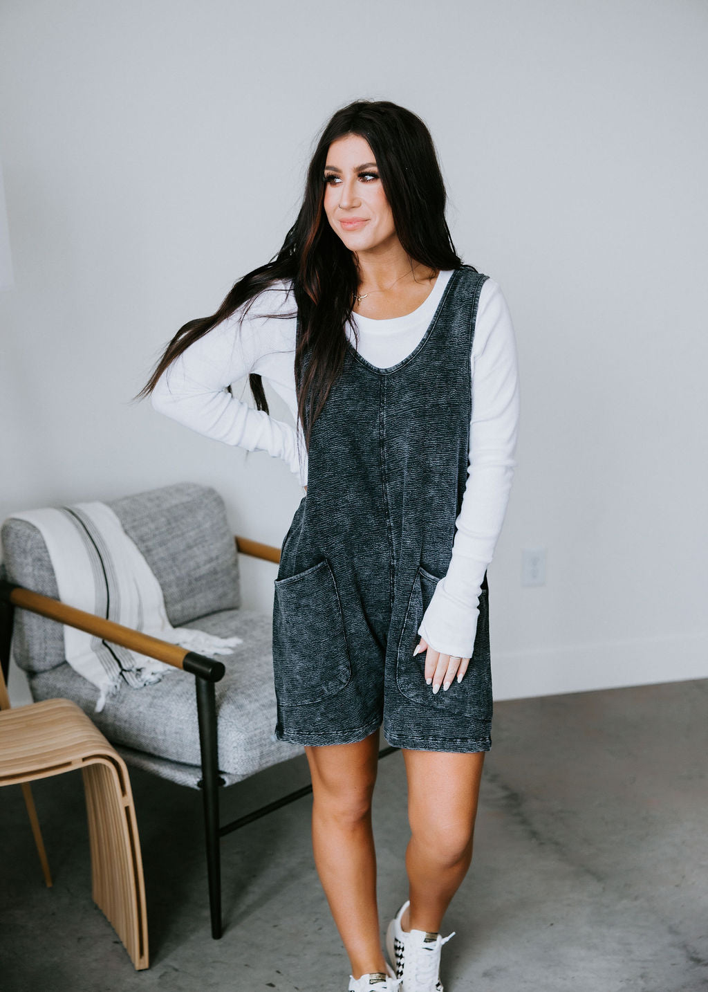 image of Off-Duty Washed Romper