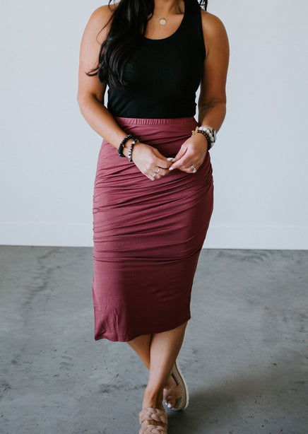Ileigh Ruched Pencil Skirt