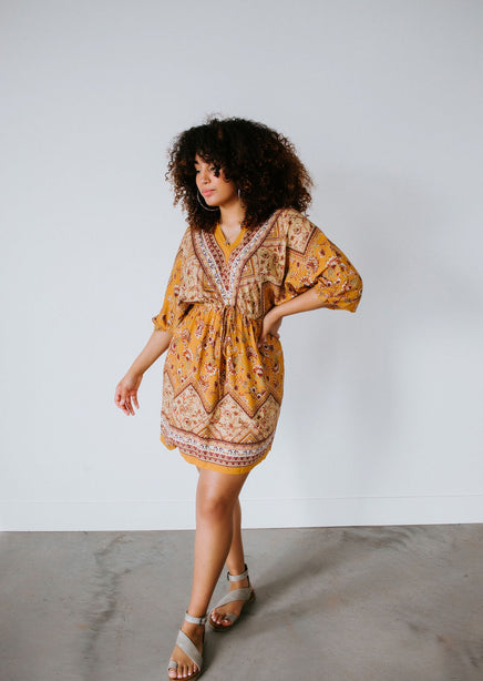 Long Sleeve Boho Mini Dress | Marigold Mini Dress Long Sleeve Boho Mini Dress | Marigold Mini Dress