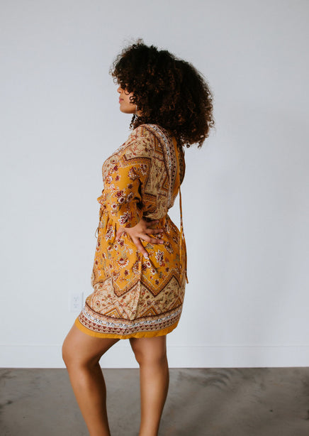 Long Sleeve Boho Mini Dress | Marigold Mini Dress | Lauriebelles Long Sleeve Boho Mini Dress | Marigold Mini Dress | Lauriebelles